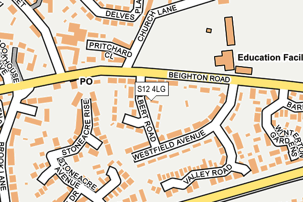 S12 4LG map - OS OpenMap – Local (Ordnance Survey) S12 4LG map - OS OpenMap – Local (Ordnance Survey)