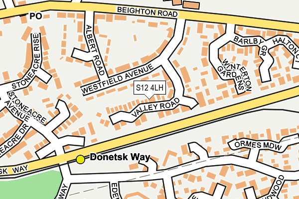 S12 4LH map - OS OpenMap – Local (Ordnance Survey) S12 4LH map - OS OpenMap – Local (Ordnance Survey)