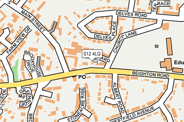 S12 4LQ map - OS OpenMap – Local (Ordnance Survey) S12 4LQ map - OS OpenMap – Local (Ordnance Survey)