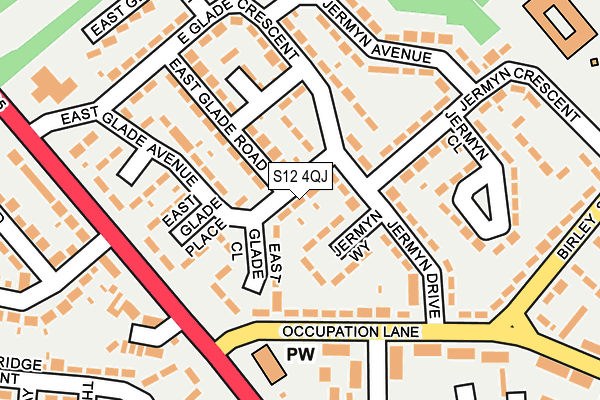 S12 4QJ map - OS OpenMap – Local (Ordnance Survey) S12 4QJ map - OS OpenMap – Local (Ordnance Survey)