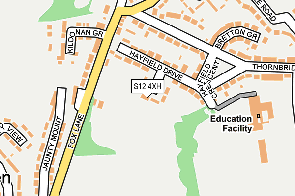 S12 4XH map - OS OpenMap – Local (Ordnance Survey) S12 4XH map - OS OpenMap – Local (Ordnance Survey)