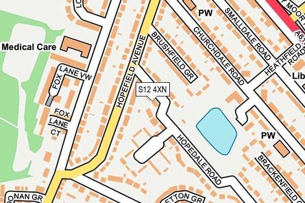 S12 4XN map - OS OpenMap – Local (Ordnance Survey) S12 4XN map - OS OpenMap – Local (Ordnance Survey)
