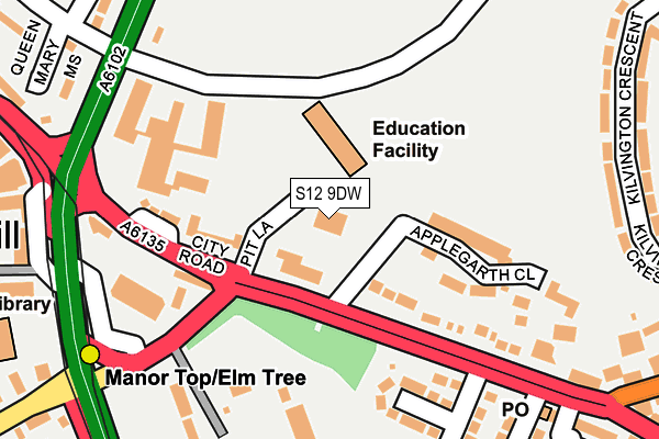 S12 9DW map - OS OpenMap – Local (Ordnance Survey) S12 9DW map - OS OpenMap – Local (Ordnance Survey)