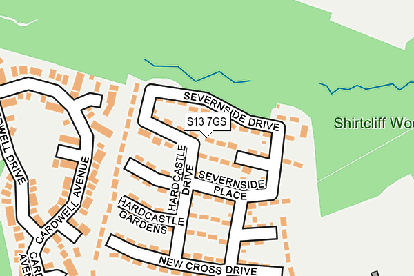 S13 7GS map - OS OpenMap – Local (Ordnance Survey) S13 7GS map - OS OpenMap – Local (Ordnance Survey)
