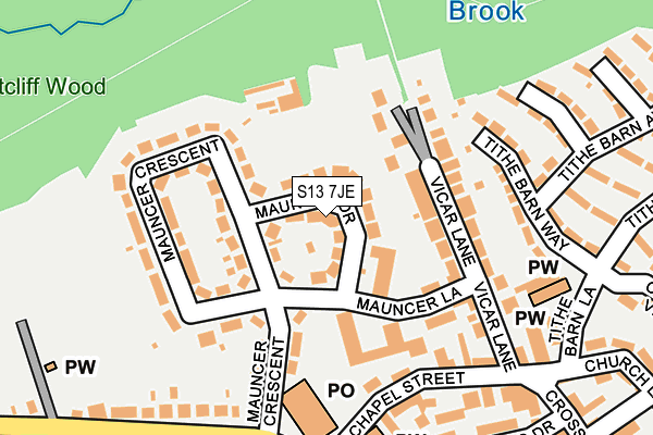 S13 7JE map - OS OpenMap – Local (Ordnance Survey) S13 7JE map - OS OpenMap – Local (Ordnance Survey)