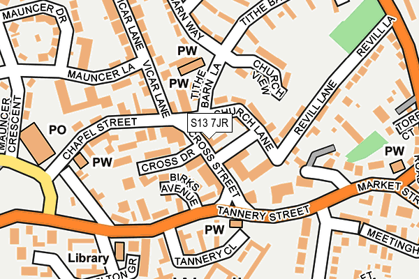S13 7JR map - OS OpenMap – Local (Ordnance Survey) S13 7JR map - OS OpenMap – Local (Ordnance Survey)