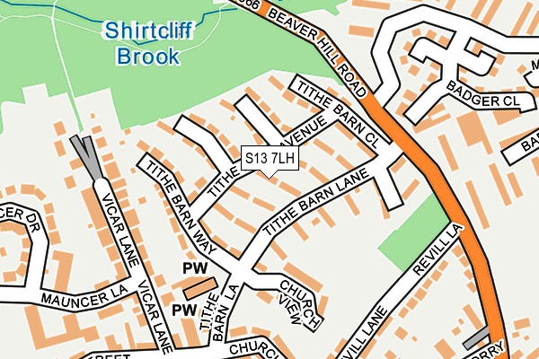S13 7LH map - OS OpenMap – Local (Ordnance Survey) S13 7LH map - OS OpenMap – Local (Ordnance Survey)