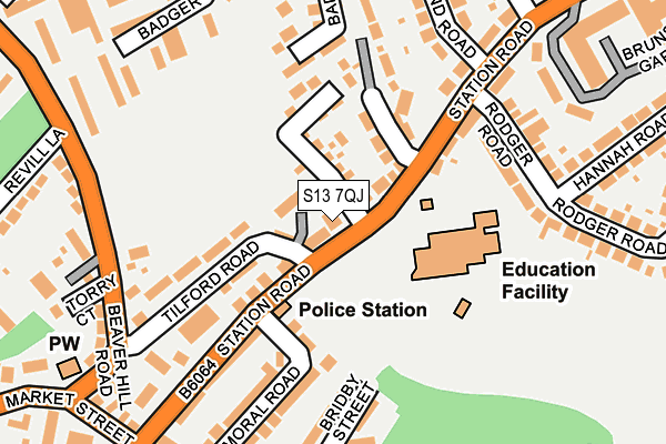 S13 7QJ map - OS OpenMap – Local (Ordnance Survey) S13 7QJ map - OS OpenMap – Local (Ordnance Survey)