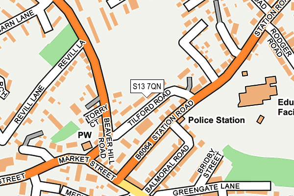 S13 7QN map - OS OpenMap – Local (Ordnance Survey)