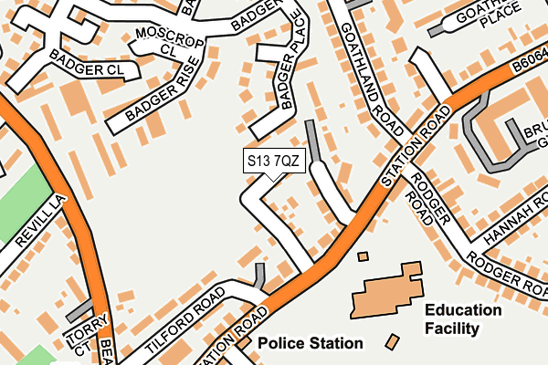 S13 7QZ map - OS OpenMap – Local (Ordnance Survey) S13 7QZ map - OS OpenMap – Local (Ordnance Survey)