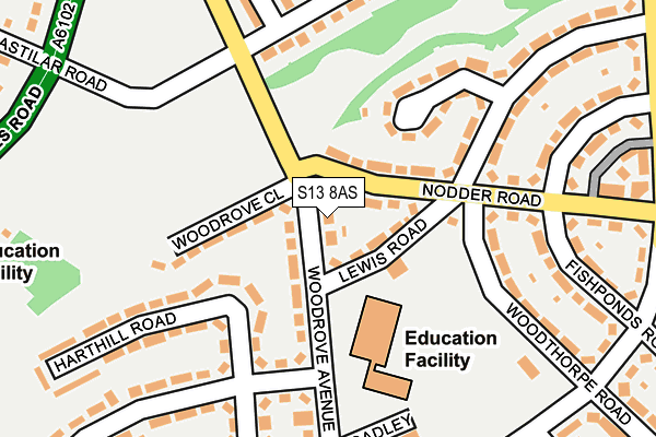 S13 8AS map - OS OpenMap – Local (Ordnance Survey) S13 8AS map - OS OpenMap – Local (Ordnance Survey)