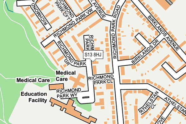 S13 8HJ map - OS OpenMap – Local (Ordnance Survey) S13 8HJ map - OS OpenMap – Local (Ordnance Survey)