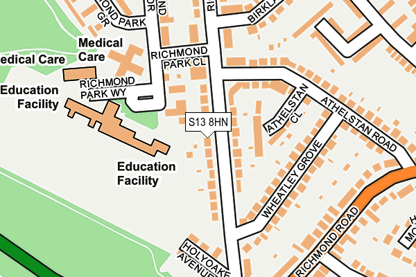 S13 8HN map - OS OpenMap – Local (Ordnance Survey) S13 8HN map - OS OpenMap – Local (Ordnance Survey)
