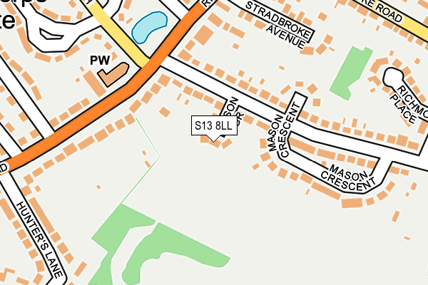 S13 8LL map - OS OpenMap – Local (Ordnance Survey) S13 8LL map - OS OpenMap – Local (Ordnance Survey)