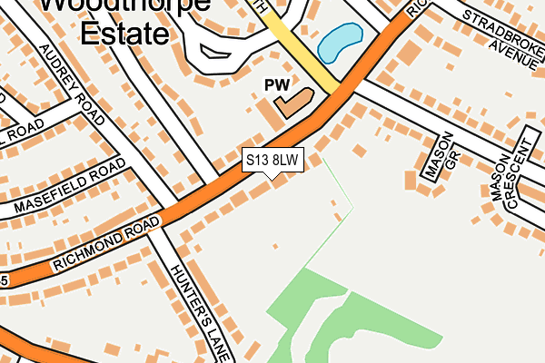 S13 8LW map - OS OpenMap – Local (Ordnance Survey) S13 8LW map - OS OpenMap – Local (Ordnance Survey)