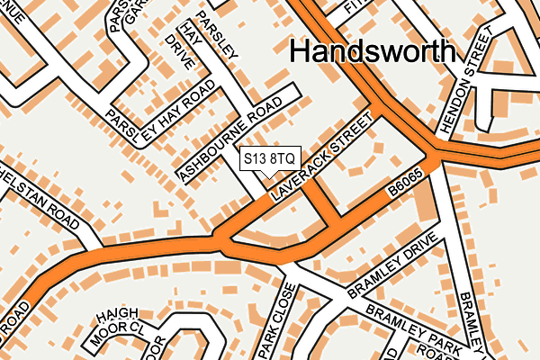 S13 8TQ map - OS OpenMap – Local (Ordnance Survey) S13 8TQ map - OS OpenMap – Local (Ordnance Survey)