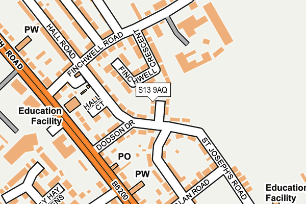S13 9AQ map - OS OpenMap – Local (Ordnance Survey) S13 9AQ map - OS OpenMap – Local (Ordnance Survey)
