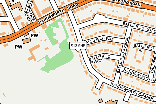 S13 9HE map - OS OpenMap – Local (Ordnance Survey) S13 9HE map - OS OpenMap – Local (Ordnance Survey)
