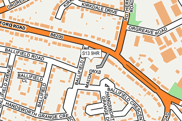 S13 9HR map - OS OpenMap – Local (Ordnance Survey) S13 9HR map - OS OpenMap – Local (Ordnance Survey)