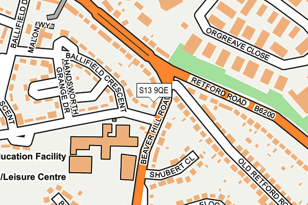 S13 9QE map - OS OpenMap – Local (Ordnance Survey) S13 9QE map - OS OpenMap – Local (Ordnance Survey)