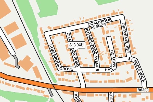 S13 9XU map - OS OpenMap – Local (Ordnance Survey) S13 9XU map - OS OpenMap – Local (Ordnance Survey)