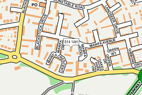 S14 1AH map - OS OpenMap – Local (Ordnance Survey) S14 1AH map - OS OpenMap – Local (Ordnance Survey)