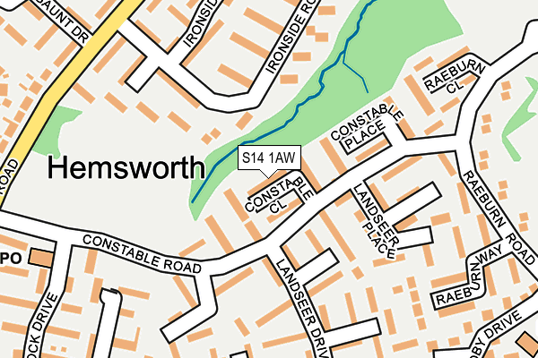 S14 1AW map - OS OpenMap – Local (Ordnance Survey) S14 1AW map - OS OpenMap – Local (Ordnance Survey)