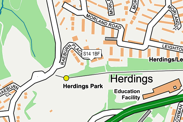 S14 1BF map - OS OpenMap – Local (Ordnance Survey) S14 1BF map - OS OpenMap – Local (Ordnance Survey)