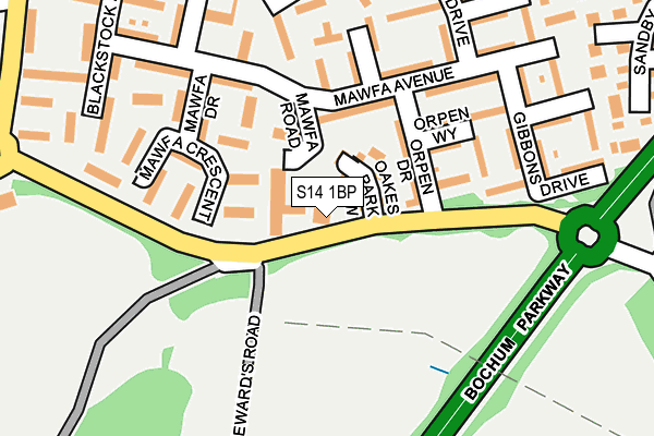 S14 1BP map - OS OpenMap – Local (Ordnance Survey) S14 1BP map - OS OpenMap – Local (Ordnance Survey)
