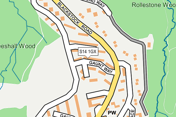 S14 1GX map - OS OpenMap – Local (Ordnance Survey) S14 1GX map - OS OpenMap – Local (Ordnance Survey)
