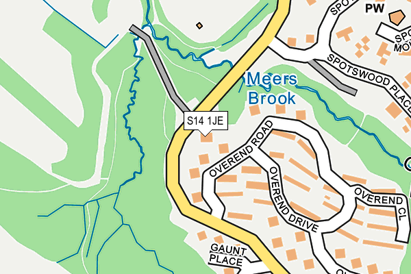 S14 1JE map - OS OpenMap – Local (Ordnance Survey)