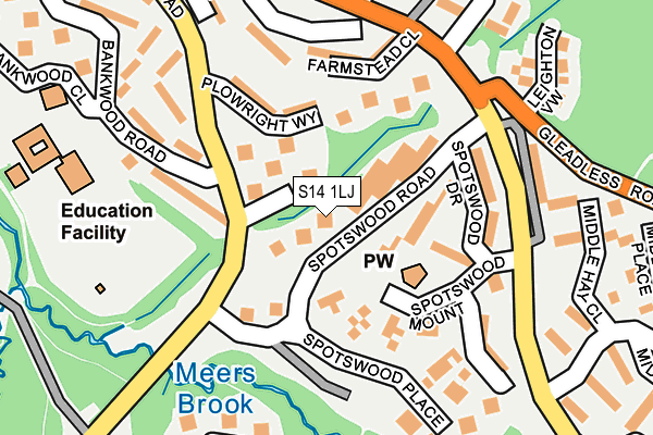 S14 1LJ map - OS OpenMap – Local (Ordnance Survey)