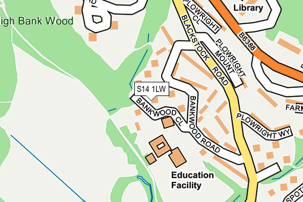 S14 1LW map - OS OpenMap – Local (Ordnance Survey) S14 1LW map - OS OpenMap – Local (Ordnance Survey)