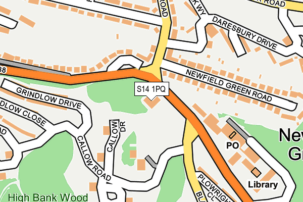 S14 1PQ map - OS OpenMap – Local (Ordnance Survey) S14 1PQ map - OS OpenMap – Local (Ordnance Survey)