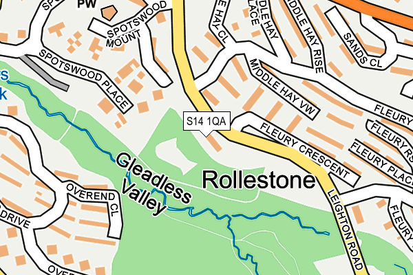 S14 1QA map - OS OpenMap – Local (Ordnance Survey) S14 1QA map - OS OpenMap – Local (Ordnance Survey)