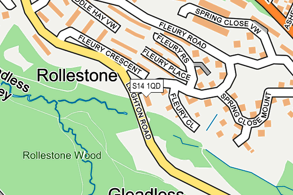 S14 1QD map - OS OpenMap – Local (Ordnance Survey) S14 1QD map - OS OpenMap – Local (Ordnance Survey)