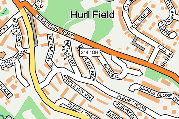 S14 1QH map - OS OpenMap – Local (Ordnance Survey) S14 1QH map - OS OpenMap – Local (Ordnance Survey)