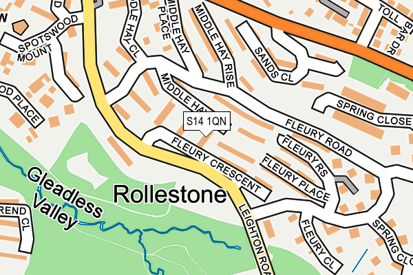 S14 1QN map - OS OpenMap – Local (Ordnance Survey)