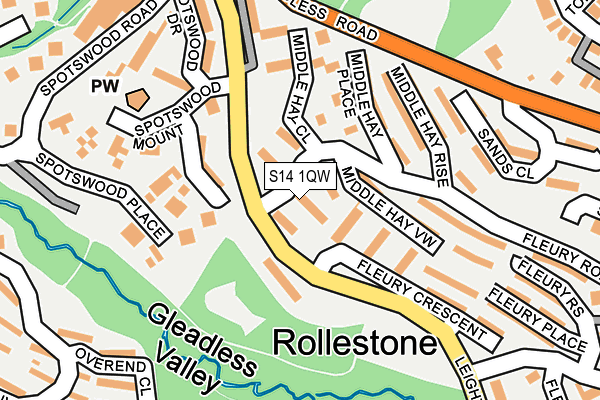 S14 1QW map - OS OpenMap – Local (Ordnance Survey) S14 1QW map - OS OpenMap – Local (Ordnance Survey)