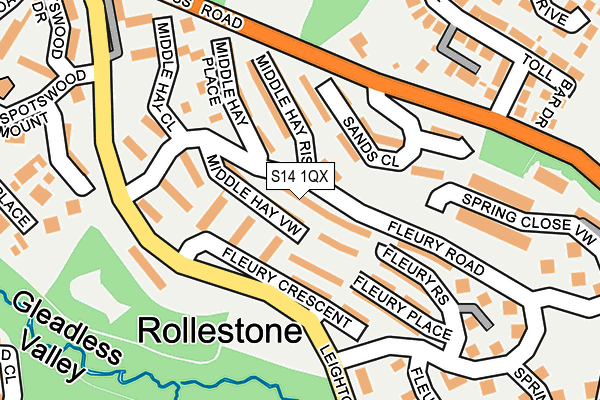 S14 1QX map - OS OpenMap – Local (Ordnance Survey)