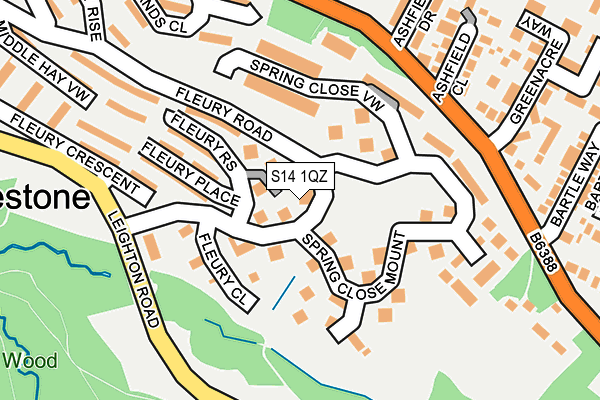 S14 1QZ map - OS OpenMap – Local (Ordnance Survey) S14 1QZ map - OS OpenMap – Local (Ordnance Survey)