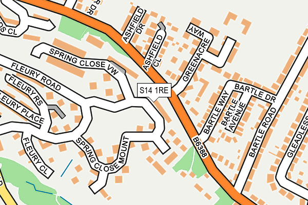 S14 1RE map - OS OpenMap – Local (Ordnance Survey) S14 1RE map - OS OpenMap – Local (Ordnance Survey)