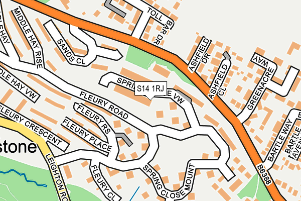S14 1RJ map - OS OpenMap – Local (Ordnance Survey) S14 1RJ map - OS OpenMap – Local (Ordnance Survey)