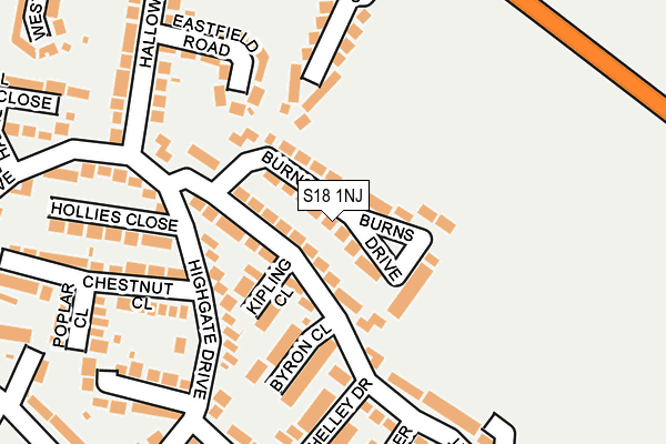 S18 1NJ map - OS OpenMap – Local (Ordnance Survey) S18 1NJ map - OS OpenMap – Local (Ordnance Survey)