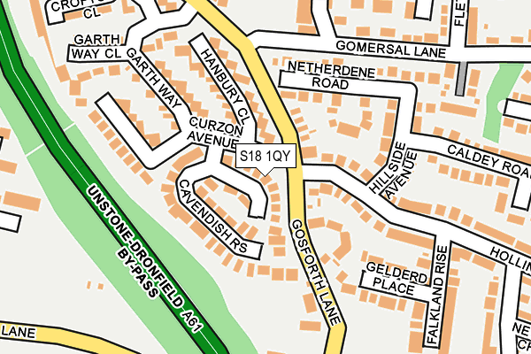 S18 1QY map - OS OpenMap – Local (Ordnance Survey)