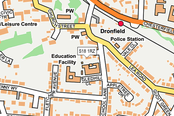 S18 1RZ map - OS OpenMap – Local (Ordnance Survey) S18 1RZ map - OS OpenMap – Local (Ordnance Survey)