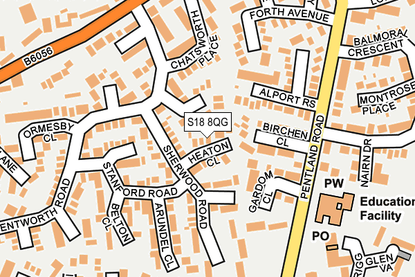 S18 8QG map - OS OpenMap – Local (Ordnance Survey) S18 8QG map - OS OpenMap – Local (Ordnance Survey)