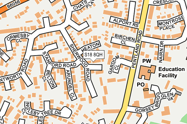 S18 8QH map - OS OpenMap – Local (Ordnance Survey) S18 8QH map - OS OpenMap – Local (Ordnance Survey)