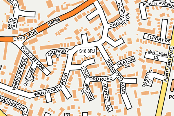 S18 8RJ map - OS OpenMap – Local (Ordnance Survey) S18 8RJ map - OS OpenMap – Local (Ordnance Survey)