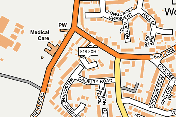 S18 8XH map - OS OpenMap – Local (Ordnance Survey) S18 8XH map - OS OpenMap – Local (Ordnance Survey)